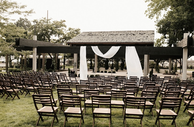 outdoor ceremony seating at Glasshouse Venues